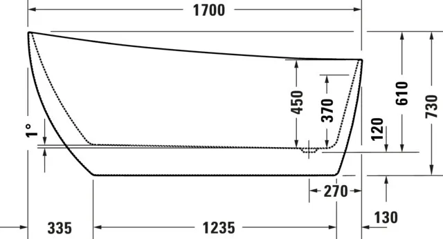 Duravit Badewanne „DuraFaro“ freistehend oval 1700 × 750 mm in Weiß Duravit Badewanne „DuraFaro“ freistehend oval 1700 × 750 mm in Weiß