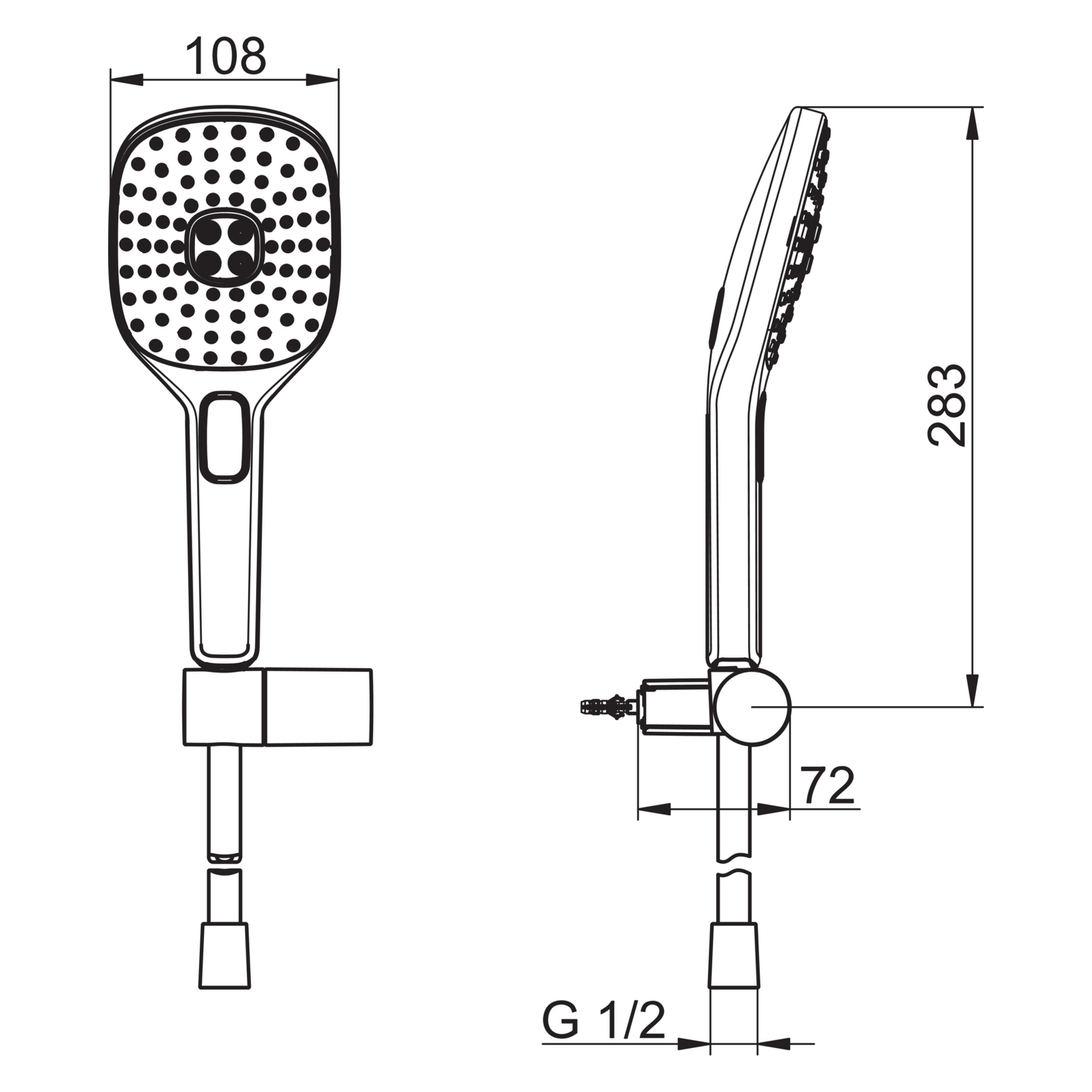 HA Handbrausegarnitur HANSAACTIVEJET Style 8438 3-strahlig Chrom