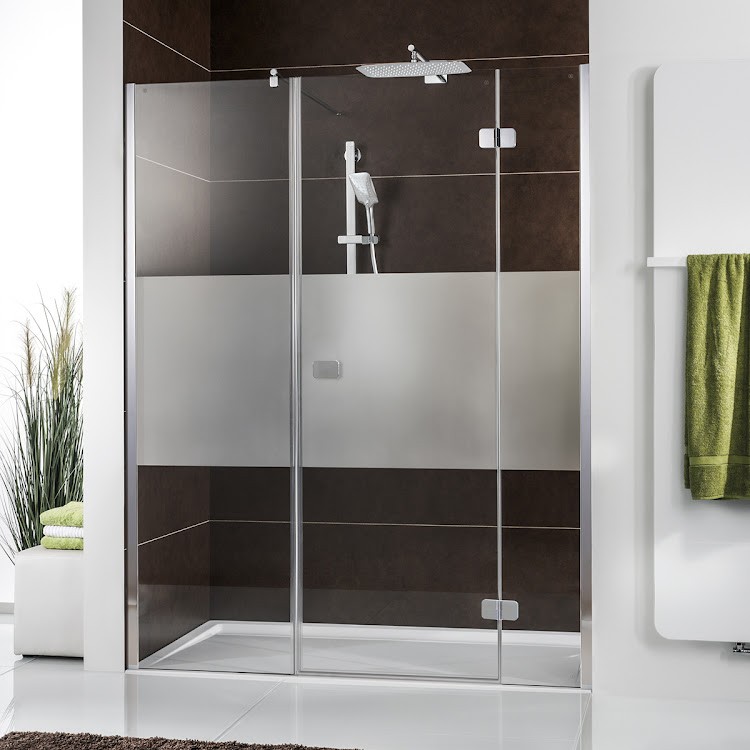 HSK teilgerahmte Duschtür 3-teilig „Premium Softcube“ Raumnische in Glas Klar hell