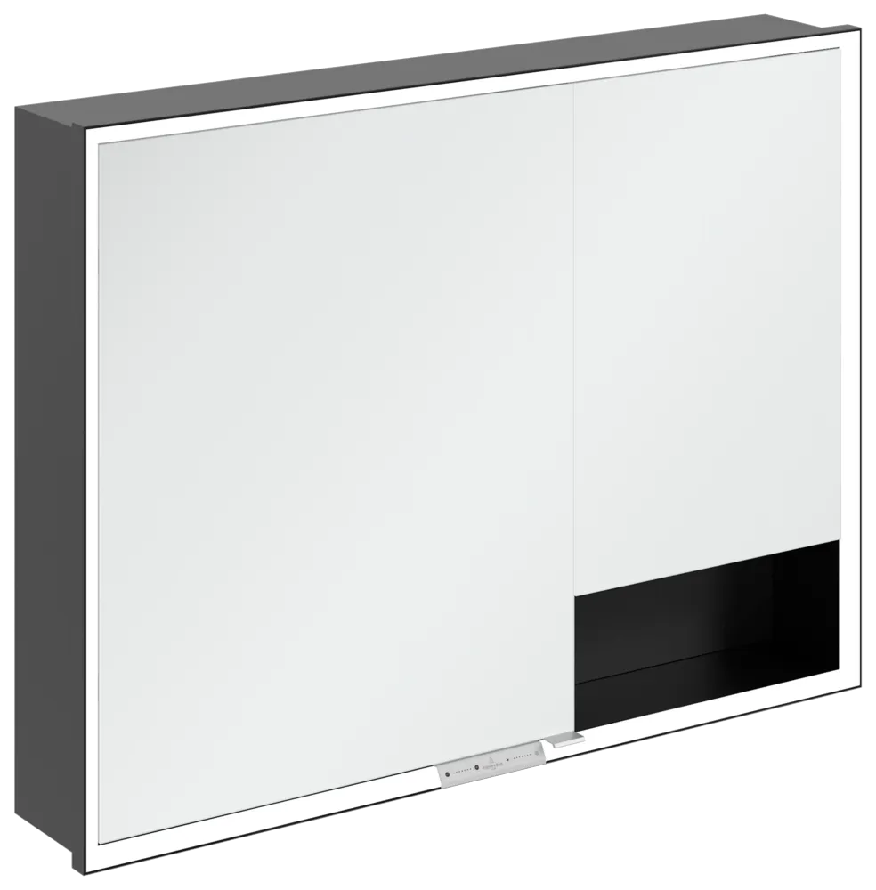 Villeroy & Boch Einbau-Spiegelschrank „My View+“ 1000 × 750 × 168 mm in Volcano Black