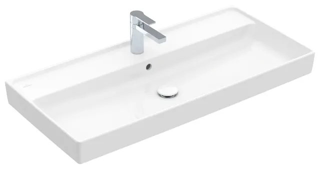 Villeroy & Boch Schrankwaschtisch aus TitanCeram geschliffen „Collaro“ 1000 × 470 × 160 mm, mit Hahnlochbohrung, Hahnlochposition mittig in Weiß Alpin Villeroy & Boch Schrankwaschtisch aus TitanCeram geschliffen „Collaro“ 1000 × 470 × 160 mm, mit Hahnlochbohrung, Hahnlochposition mittig in Weiß Alpin