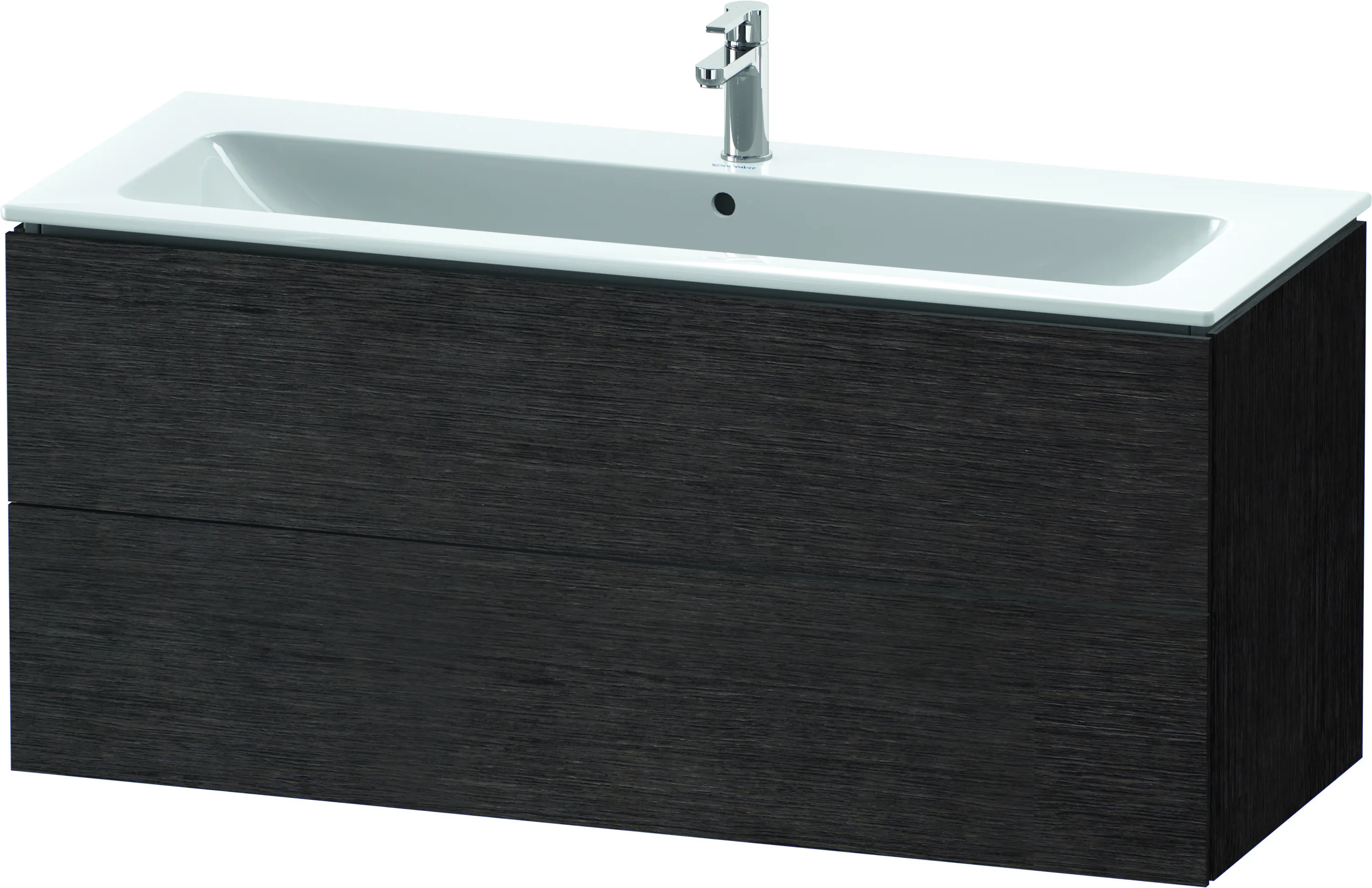 Duravit Waschtischunterschrank wandhängend „L-Cube“ 122 × 55 × 48,1 cm Eiche Dunkel gebürstet