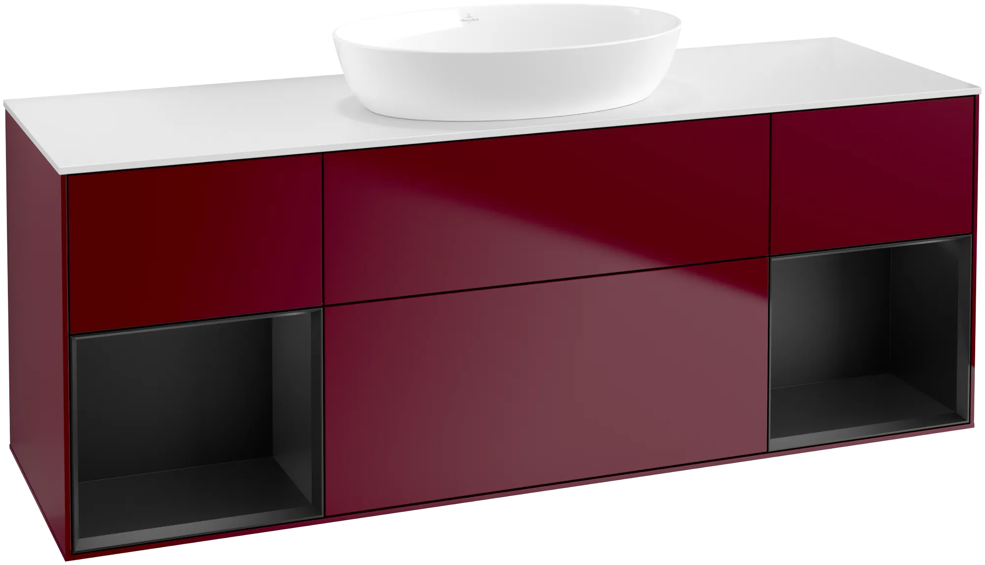Villeroy & Boch Waschbeckenunterschrank Finion FD0, 1600x603x501mm, mit Beleuchtung, 4 Auszüge, Waschbecken mittig