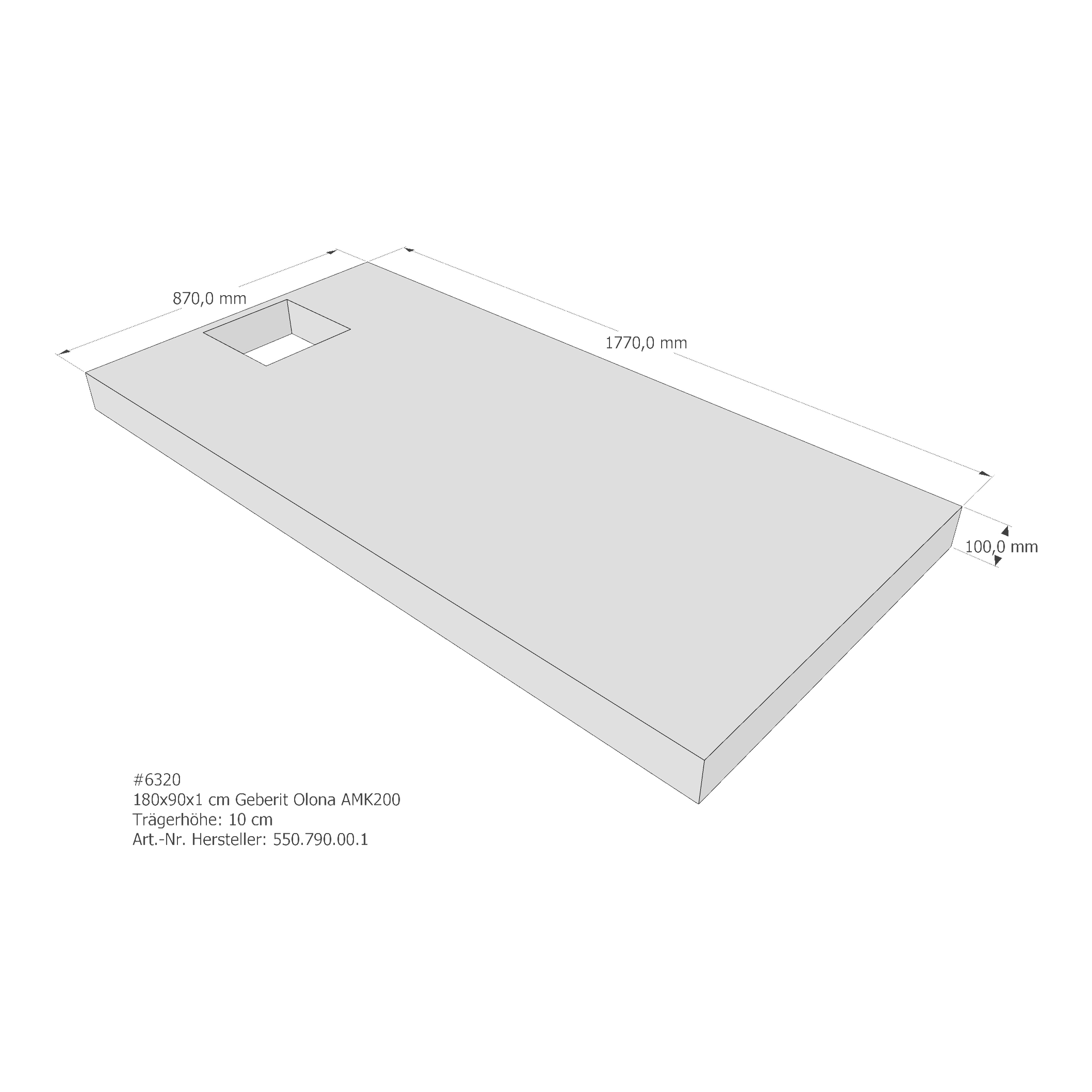 Duschwannenträger für Geberit Olona 180 × 90 × 1 cm Duschwannenträger für Geberit Olona 180 × 90 × 1 cm