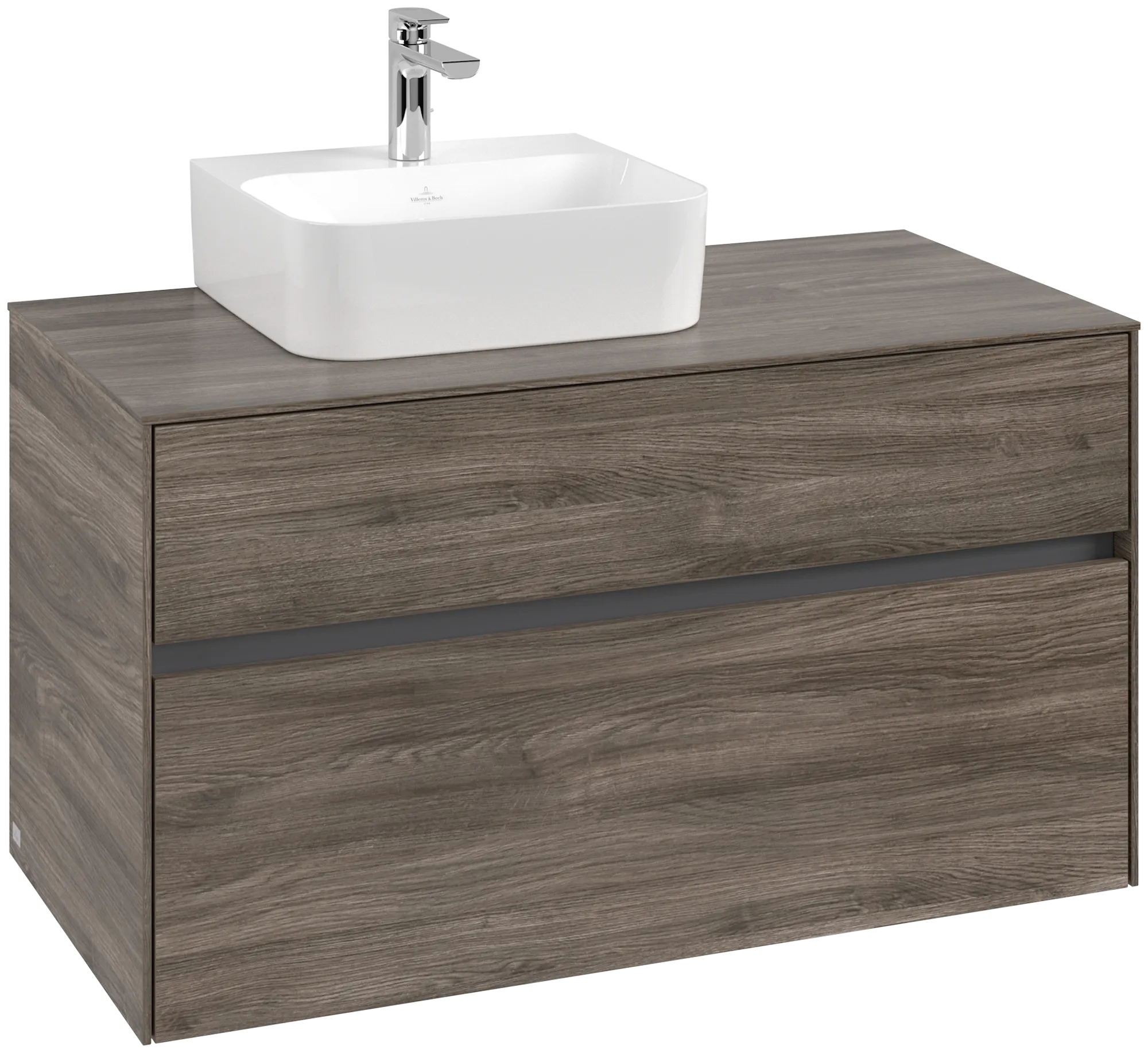 Villeroy & Boch Waschtischunterschrank „Collaro“ 1000 × 548 × 500 mm Stone Oak, ohne Beleuchtung, für Becken links