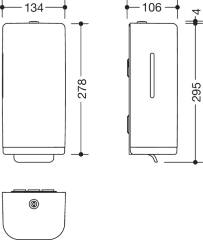 Seifenspender, Polyamid in Farbe 90, Füllmenge 600 ml, Breite 134 mm, Höhe 278 mm, Tiefe 106 mm, in Farbe 90 (Tiefschwarz)