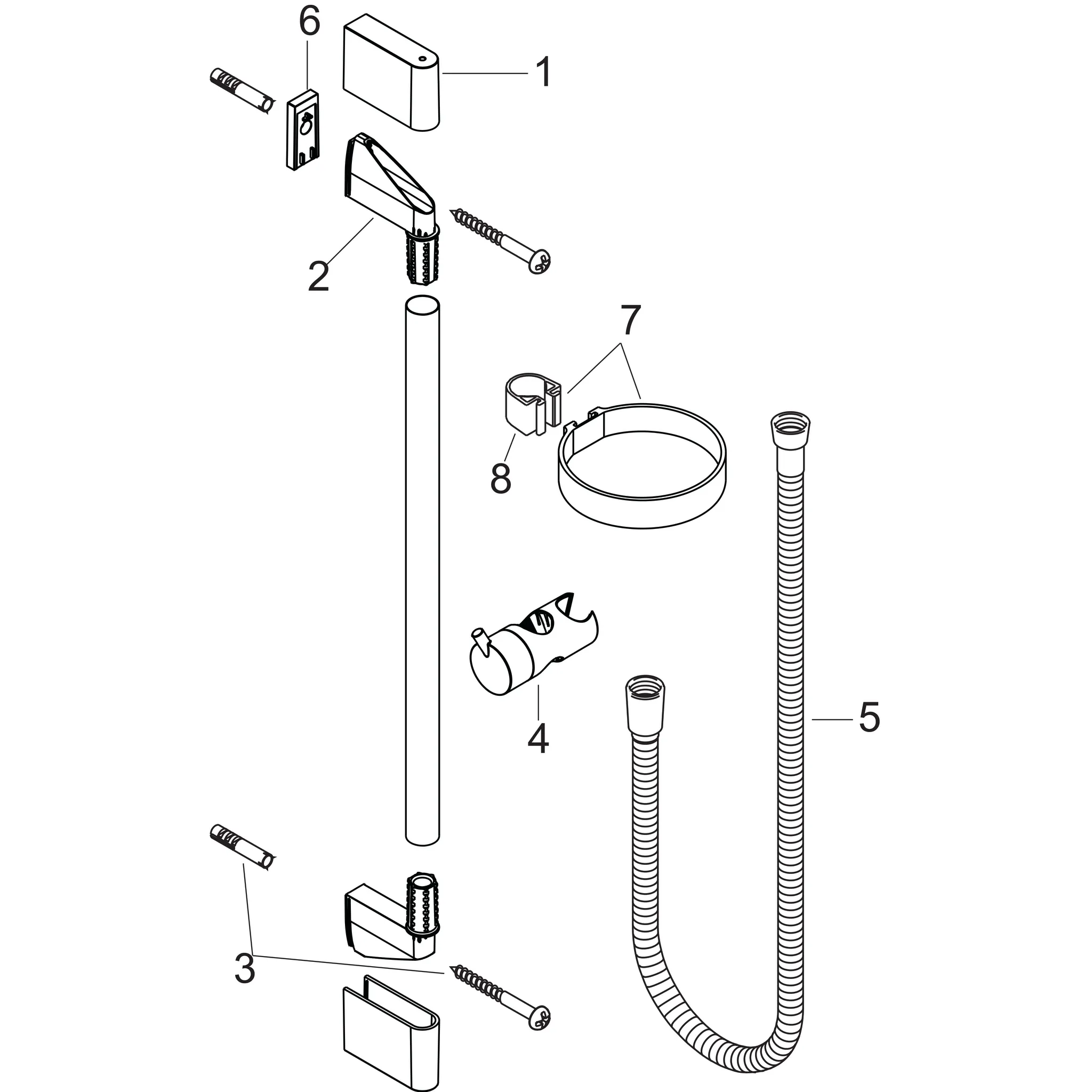 Brausenstange Unica'Crometta 650mm chrom mit Metaflex 1600mm Brausenstange Unica'Crometta 650mm chrom mit Metaflex 1600mm