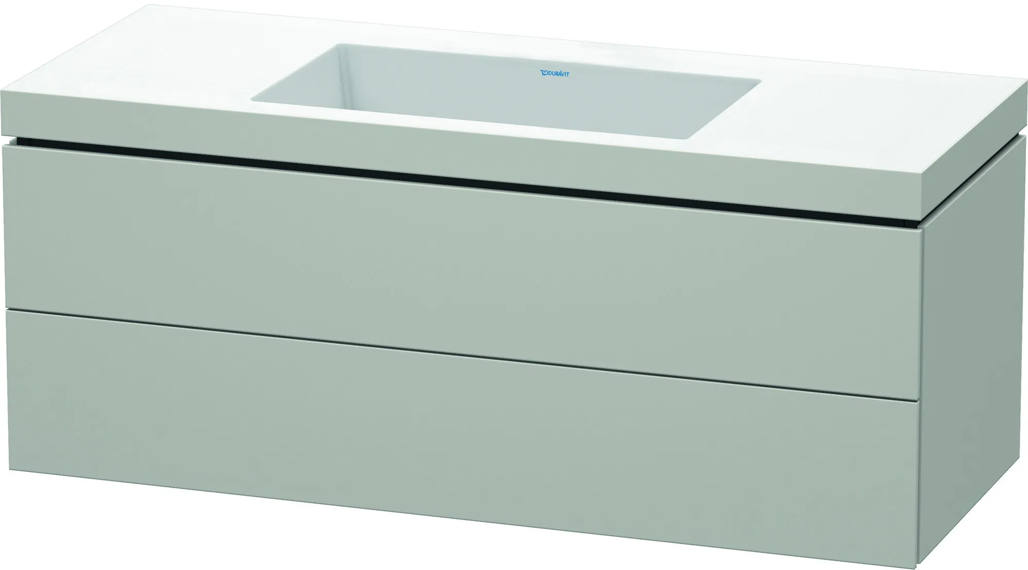 Duravit Möbelset c-shaped Set wandhängend wandhängend „L-Cube“ 120 × 50 × 48 cm Betongrau Matt