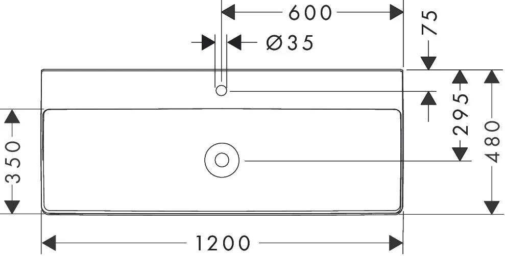 Hansgrohe Aufsatzwaschtisch Xelu Q, weiß, 1200x480 mm, geschliffen, SmartClean, ohne Überlauf Hansgrohe Aufsatzwaschtisch Xelu Q, weiß, 1200x480 mm, geschliffen, SmartClean, ohne Überlauf