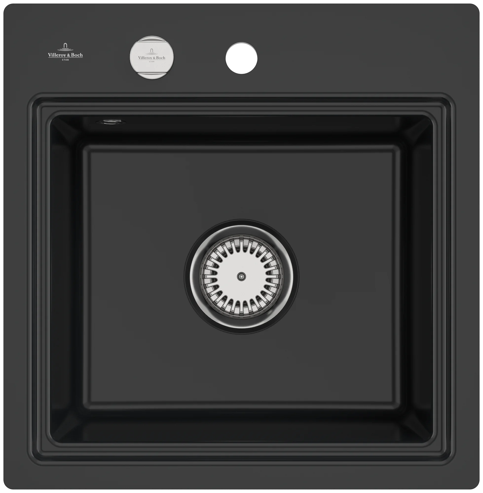 Villeroy & Boch Subway Style 50 S Flat 500 x 510 mm, flächenbündige Spüle, Pure Black