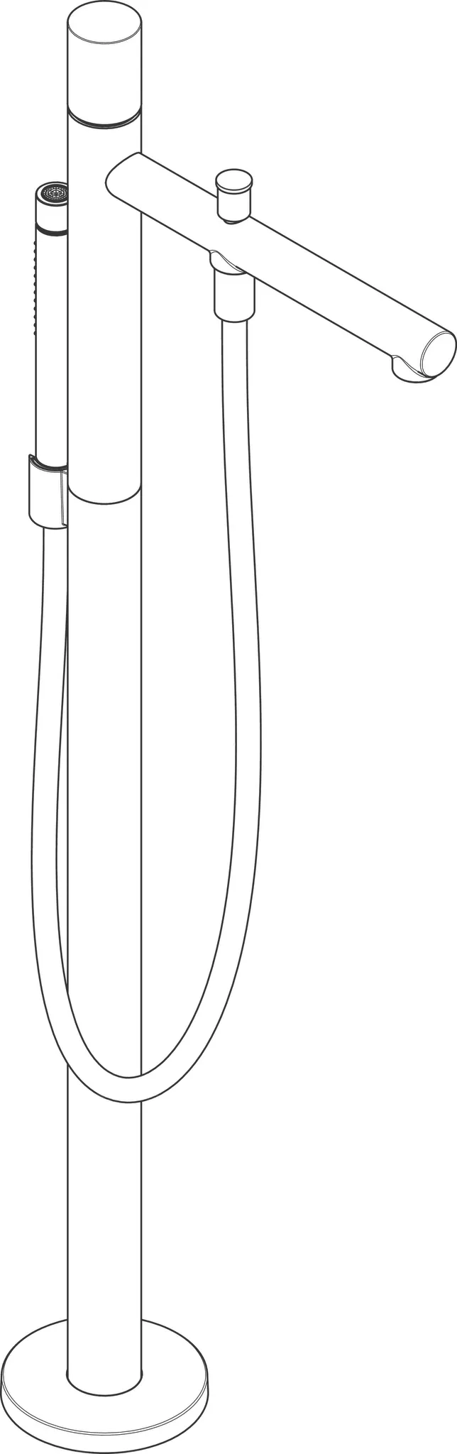 Hansgrohe AXOR Uno Einhebel-Wannenmischer bodenstehend mit Zerogriff Brushed Nickel Hansgrohe AXOR Uno Einhebel-Wannenmischer bodenstehend mit Zerogriff Brushed Nickel