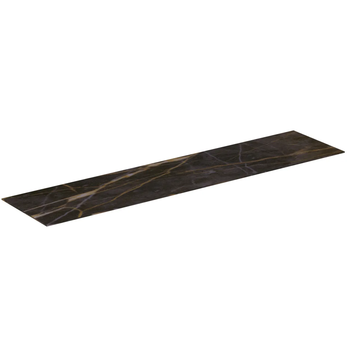 Waschtischplatte Conca, aus Keramik, 1587x373x6mm, Marmor Noir Desir