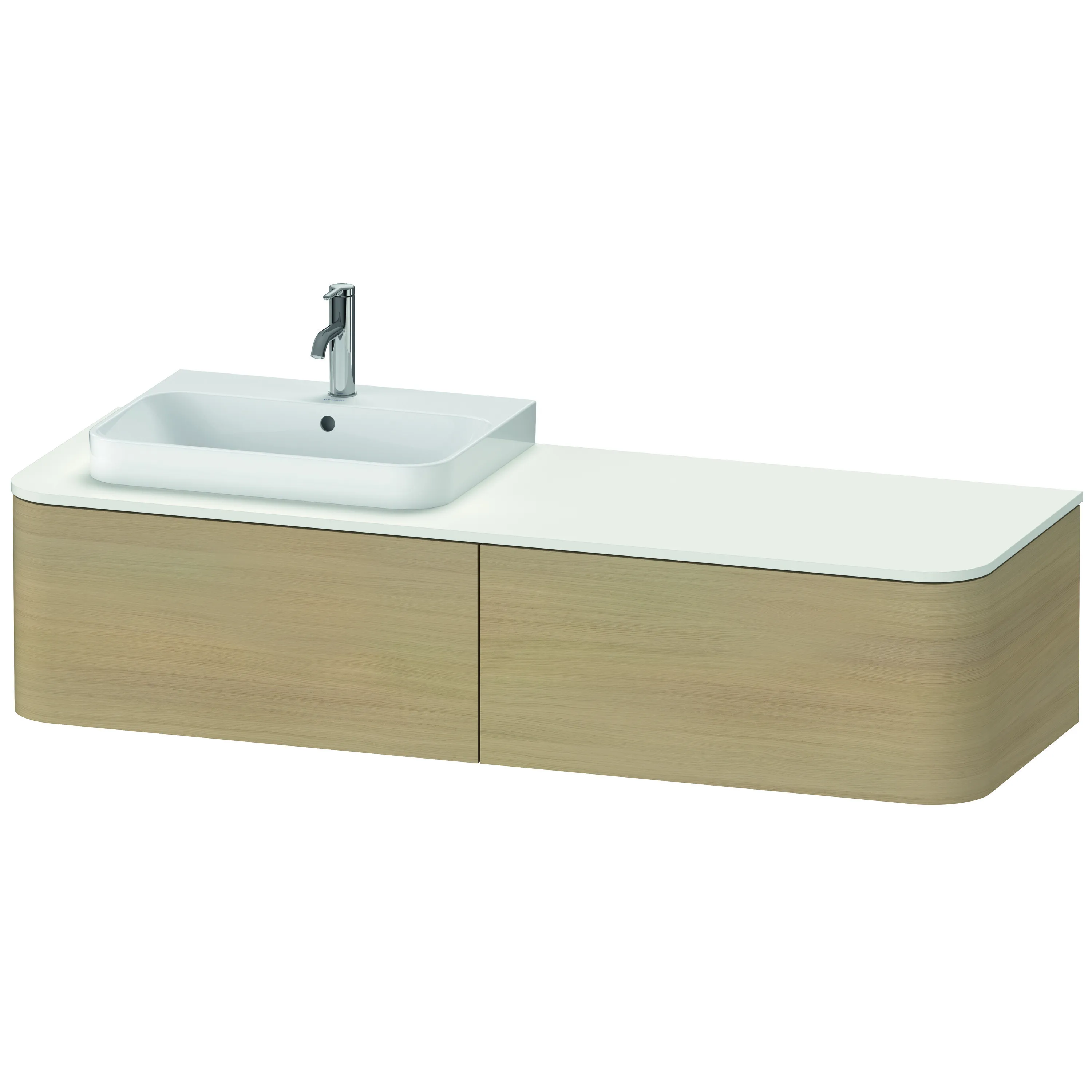 Duravit Waschtischunterschrank wandhängend „Happy D.2 Plus“ 160 × 35,4 × 55 cm Mediterrane Eiche, links Duravit Waschtischunterschrank wandhängend „Happy D.2 Plus“ 160 × 35,4 × 55 cm Mediterrane Eiche, links