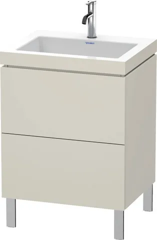 Duravit Waschtischunterschrank bodenstehend „L-Cube“ 60 × 69,8 × 48 cm Taupe Supermatt