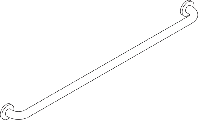 Haltegriff (USA), Polyamid, chromoptisch beschichtet, Achsmaß 42 inch (1067 mm), Tiefe 2 3/4 inch (70 mm), Stangendurchmesser 1 5/16 inch (33 mm) Haltegriff (USA), Polyamid, chromoptisch beschichtet, Achsmaß 42 inch (1067 mm), Tiefe 2 3/4 inch (70 mm), Stangendurchmesser 1 5/16 inch (33 mm)