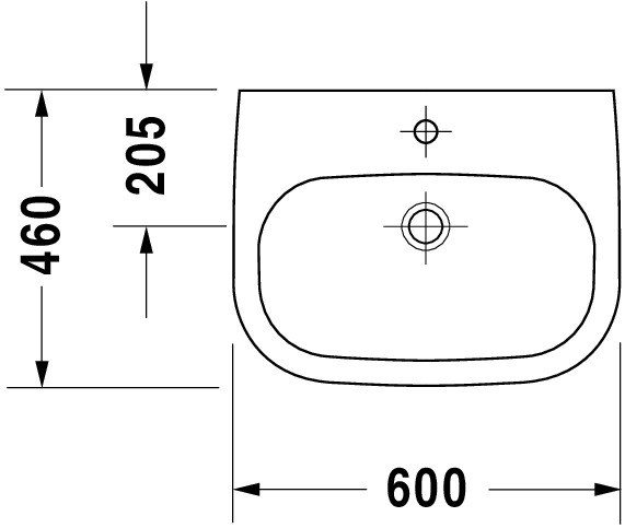 Waschtisch Med „D-Code“, Form rechteckig 60 × 46 cm 