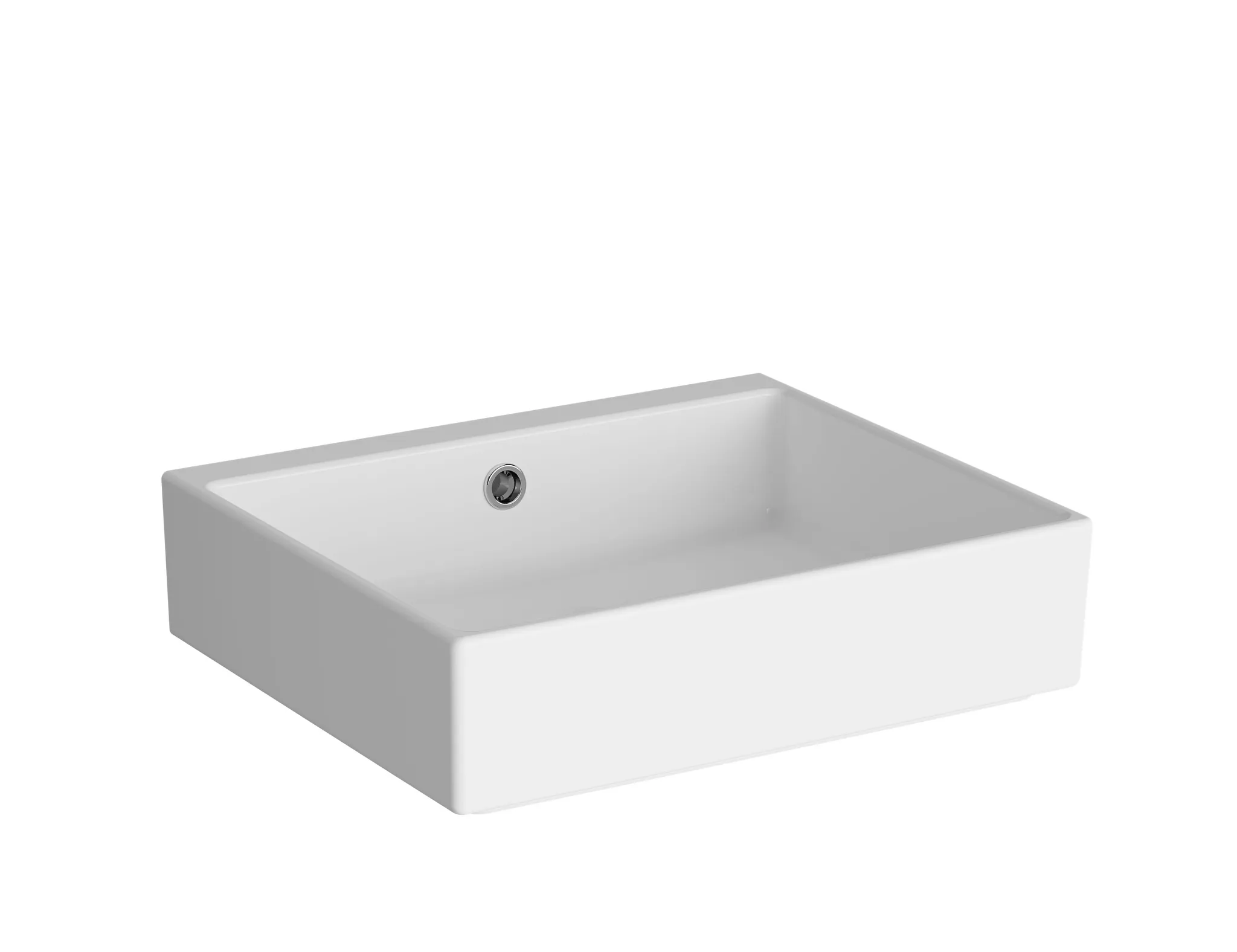 VitrA ArchiPlan Waschtisch Compact 45 x 39 cm, rechteckig, ohne Hahnloch, mit Überlaufloch, Weiß Hochglanz