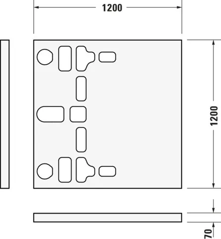 Duravit quadrat Duschwanne „Stonetto“ 120 × 120 cm in Beton Matt