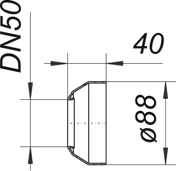 Wandrosette R 5, DN 50