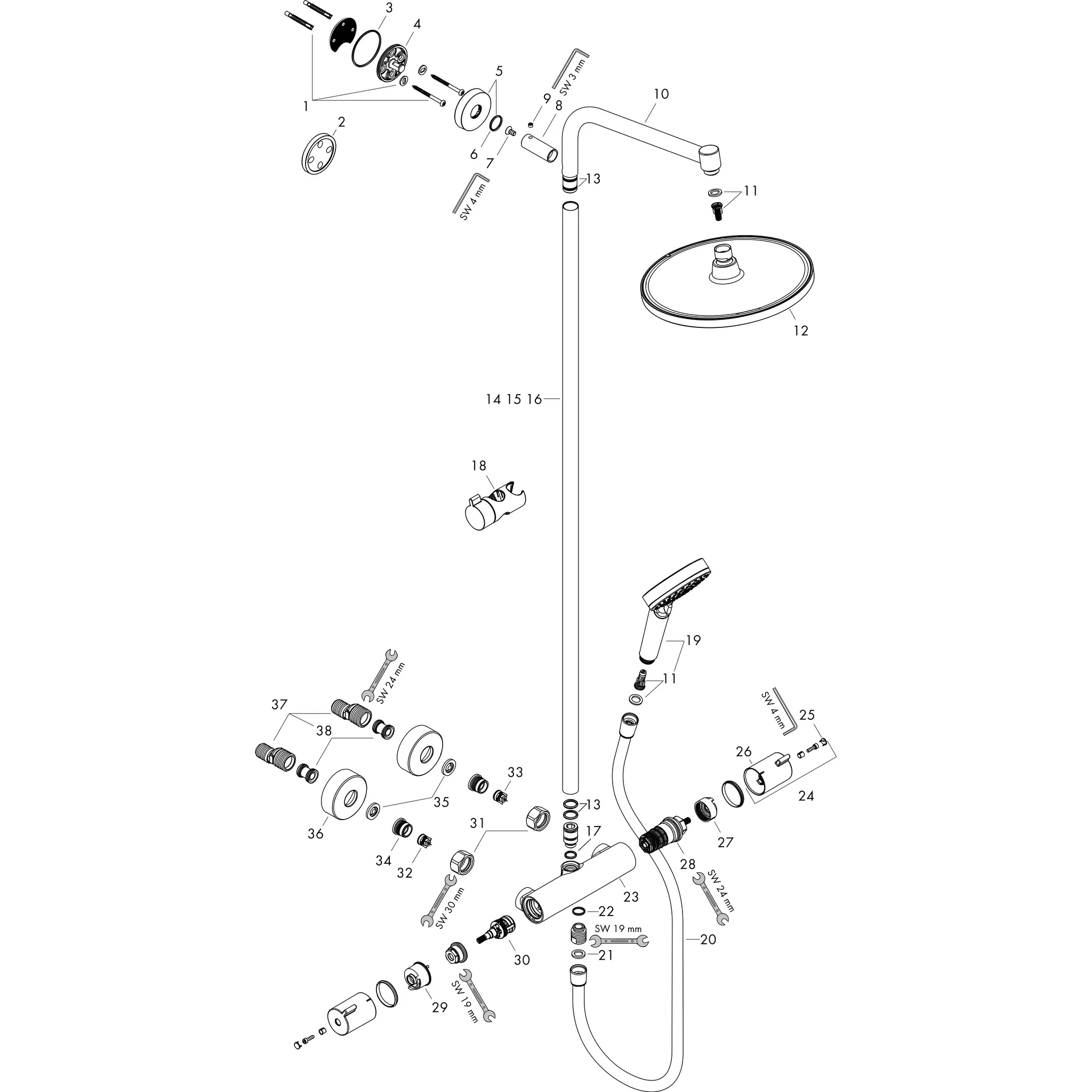 Showerpipe Crometta S 240 chrom