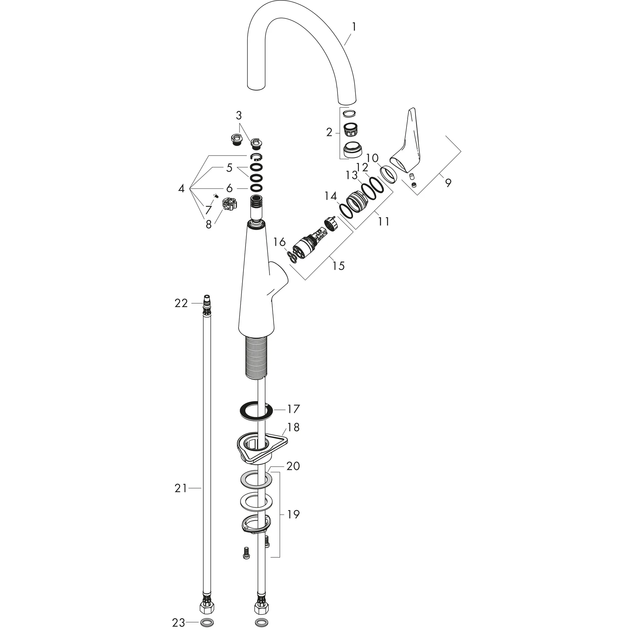 Spültischmischer 220 Talis M51 1jet chrom