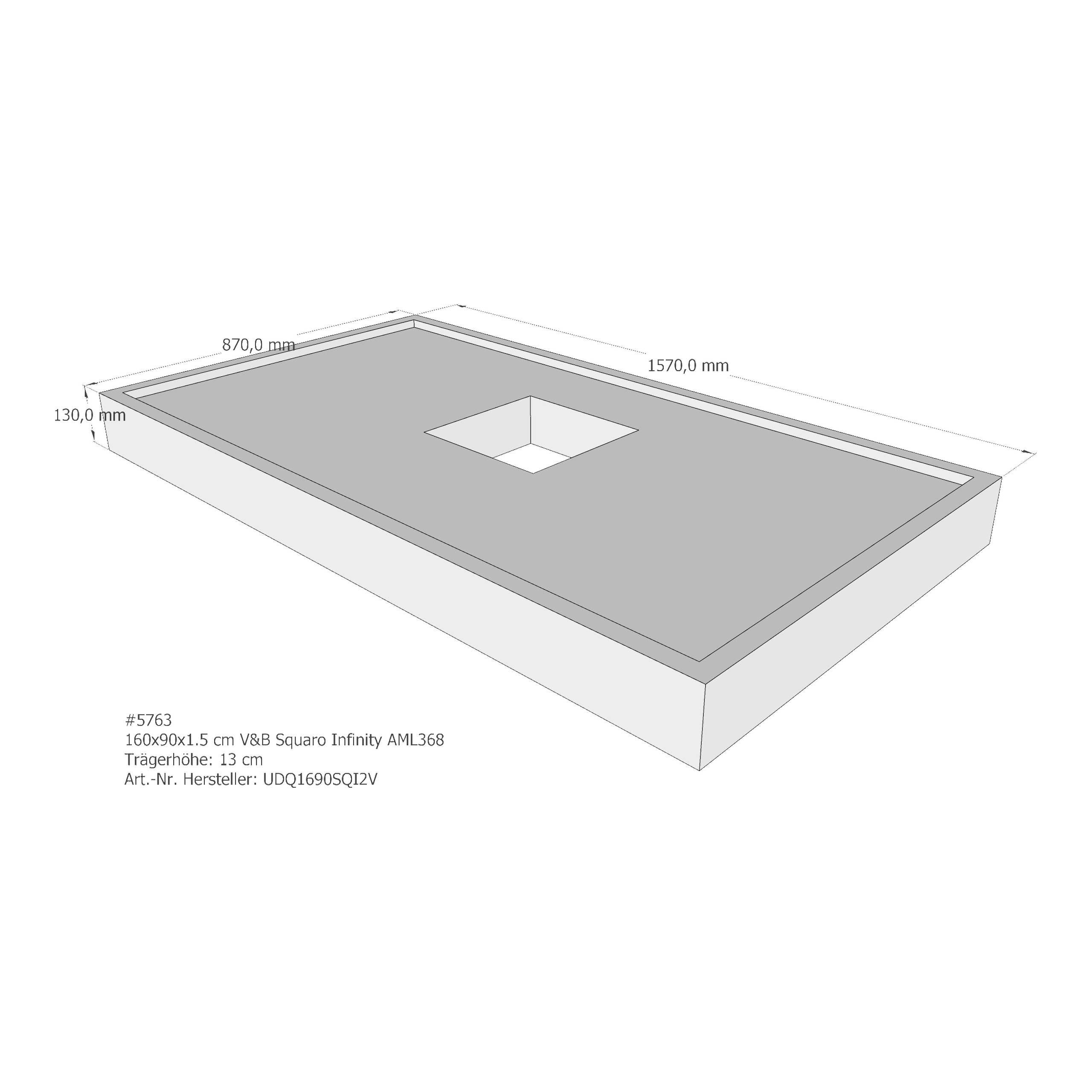 Duschwannenträger für Villeroy & Boch Squaro Infinity 160 × 90 × 1,5 cm