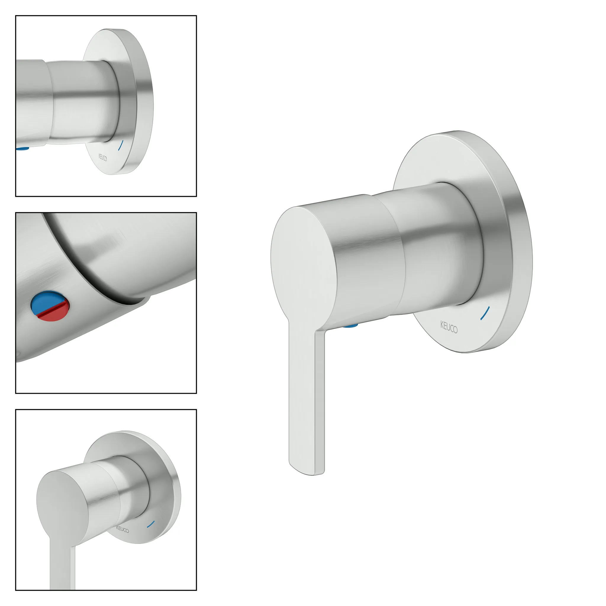 KEUCO PLAN BLUE Einhebelmischer Unterputz Edelstahl-finish