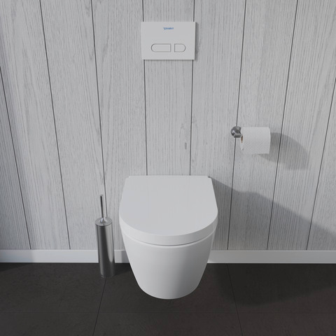 Duravit Wand-Tiefspül-WC inkl. WC-Sitz „ME by Starck“ 37,35 × 57 × 39,5 cm, Befestigung sichtbar