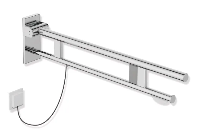 HEWI Stützklappgriff Duo System 900, Edelstahl, verchromt, Ausladung 850 mm, E-Ausführung HEWI Stützklappgriff Duo System 900, Edelstahl, verchromt, Ausladung 850 mm, E-Ausführung
