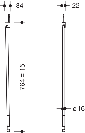 HEWI Bodenstütze „Serie 802 LifeSystem“ in Anthrazit glänzend