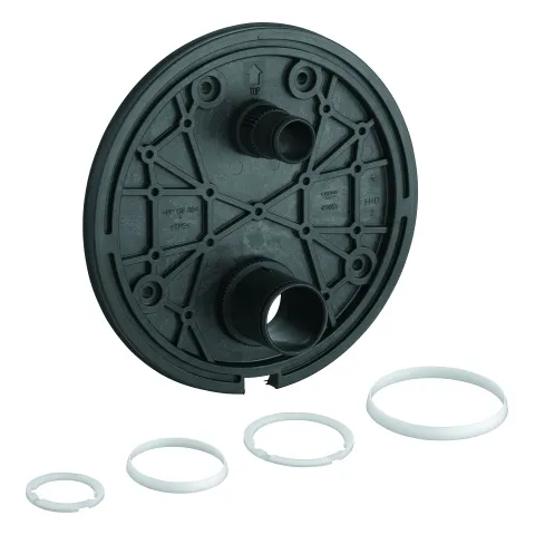 Montageplatte 49080, für Thermostat-Fertigmontagesets, inklusive Dichtungen, schwarz