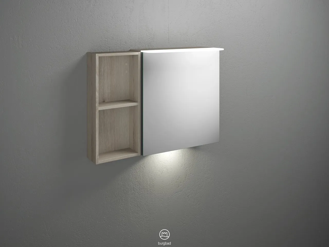 Badu Spiegelschrank SFUC090 von burgbad – 310 mm tief, 900 mm breit, 665 mm hoch Badu Spiegelschrank SFUC090 von burgbad – 310 mm tief, 900 mm breit, 665 mm hoch