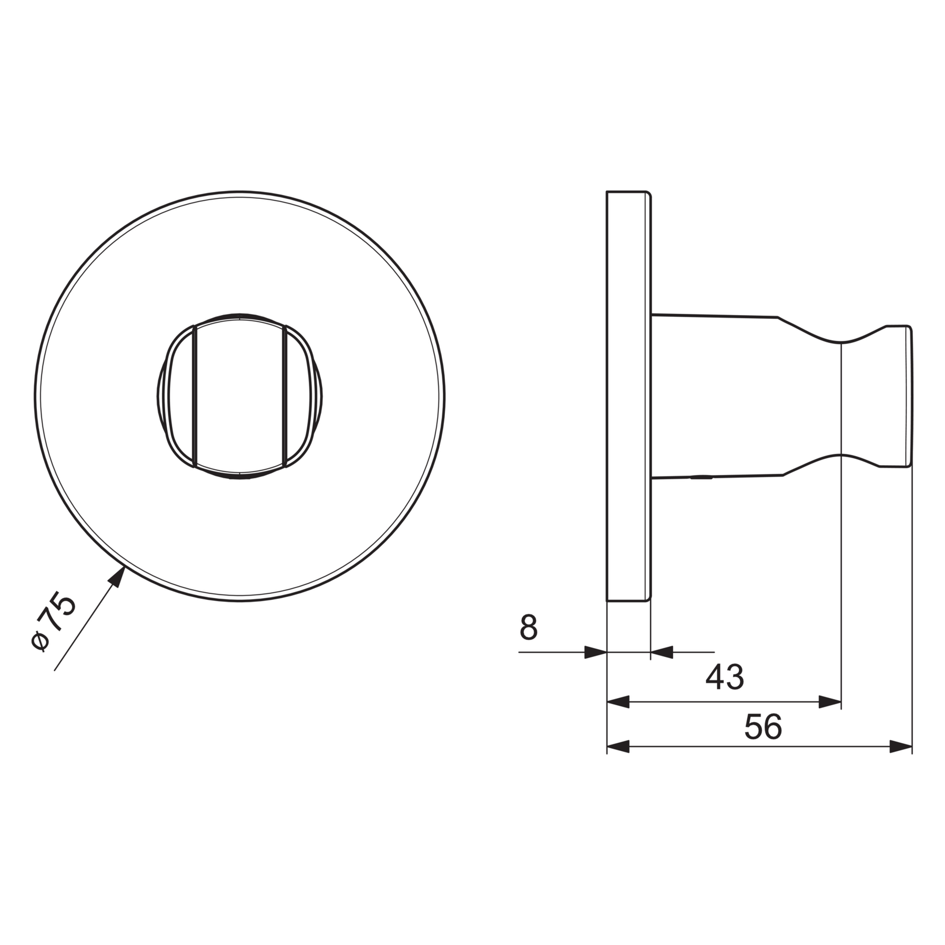 HA Wandhalter HANSALIVING 4444 Rosette rund Chrom