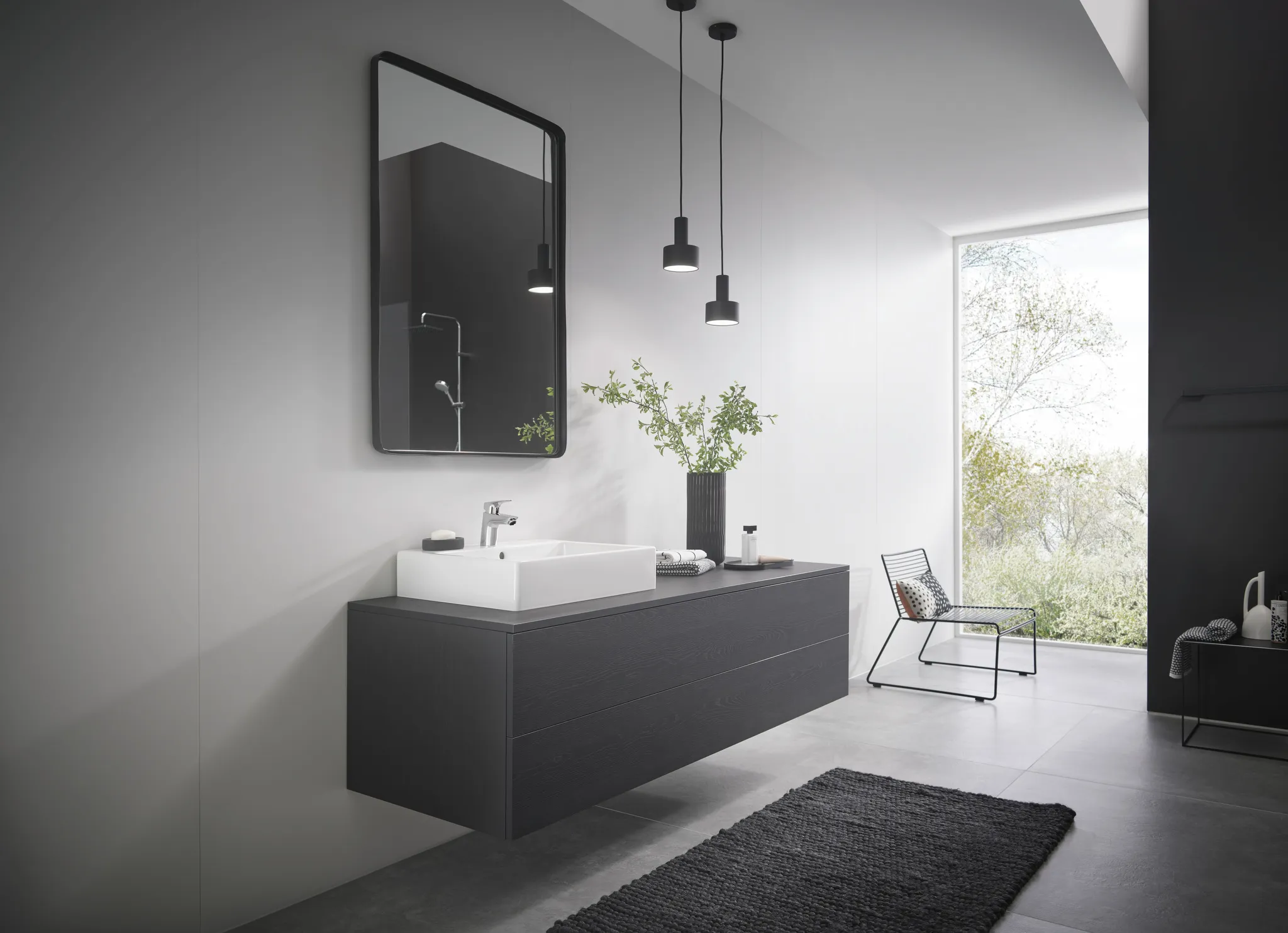 Waschtischmischer Logis 70 mit Push-Open Ablaufgarnitur chrom