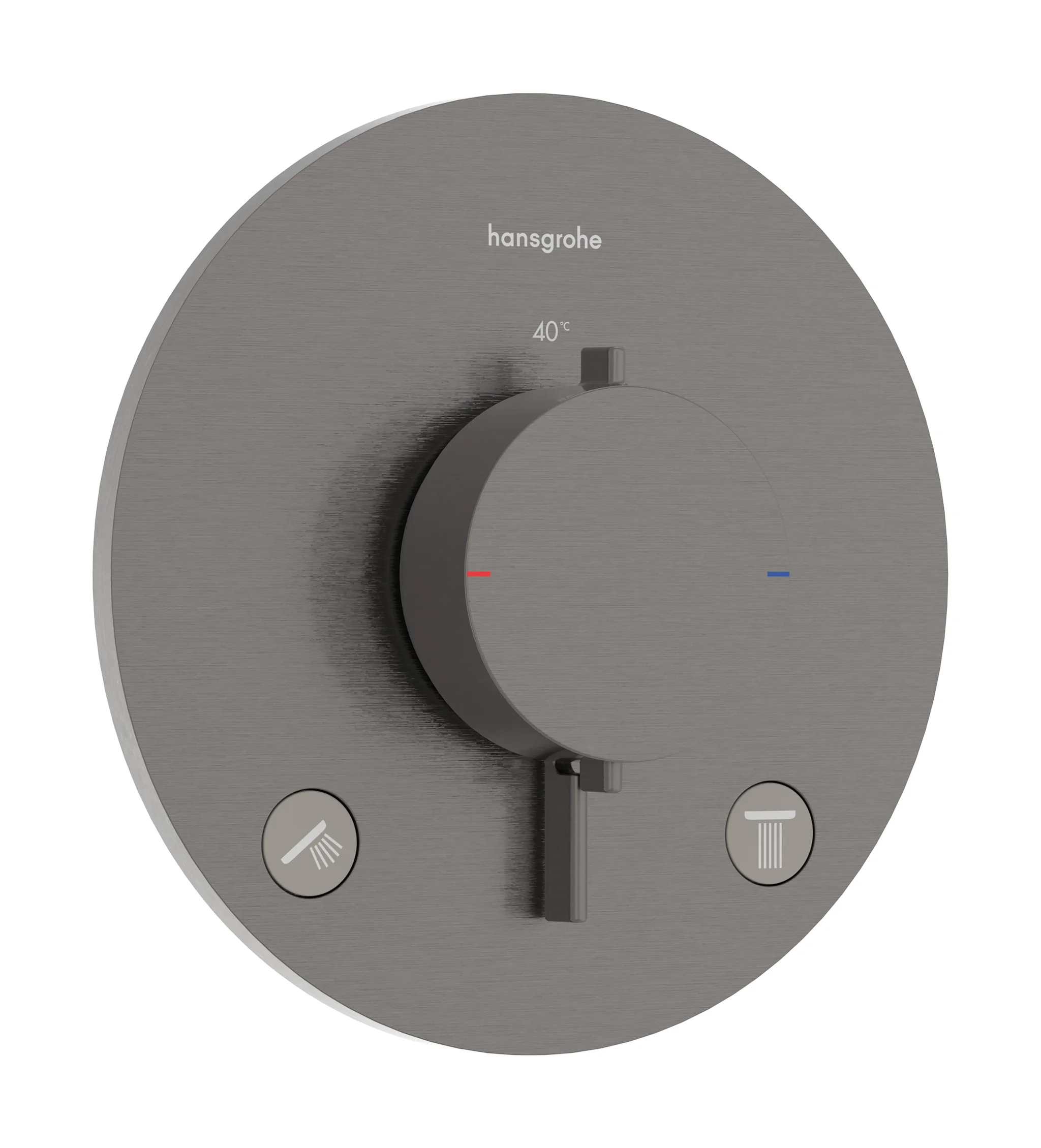 Hansgrohe Ecostat Comfort S Thermostat Unterputz, 2 Verbraucher, Brushed Black Chrome, einfache Installation, Temperaturbegrenzung einstellbar