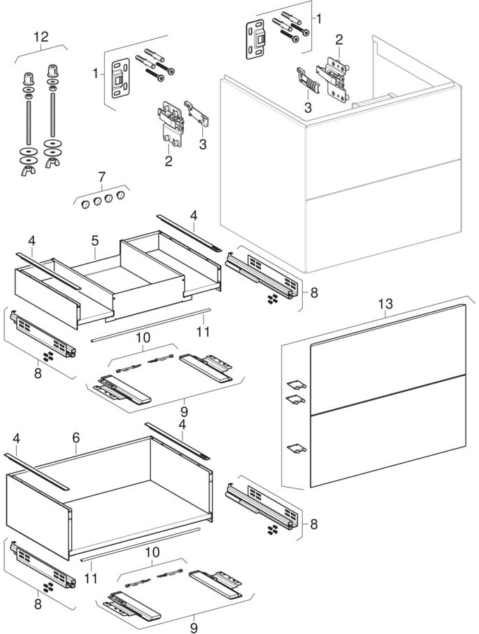 Geberit Waschtischunterschrank „ONE“ lava / lackiert matt