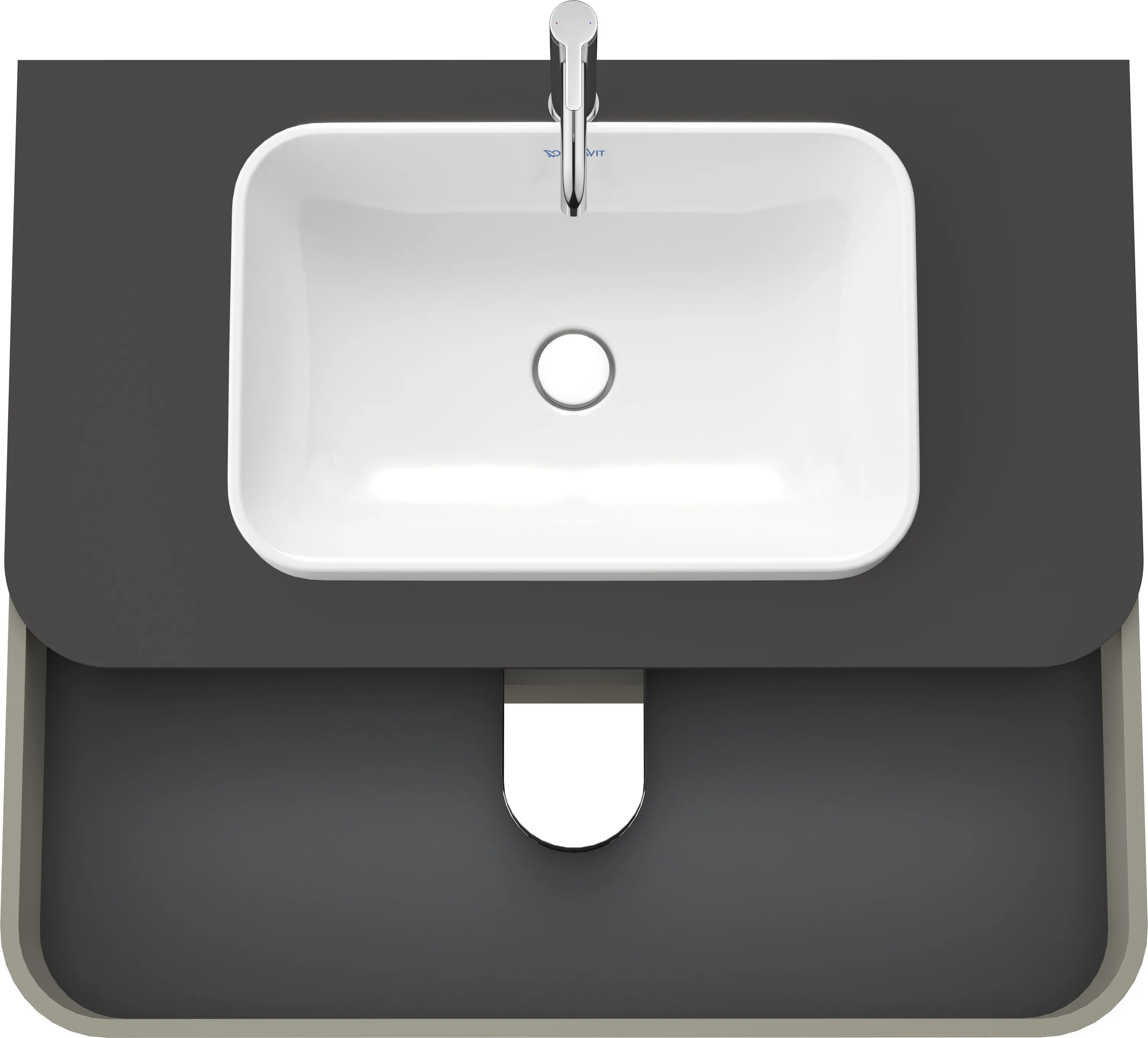 Duravit Waschtischunterschrank wandhängend „Happy D.2 Plus“ Steingrau Seidenmatt