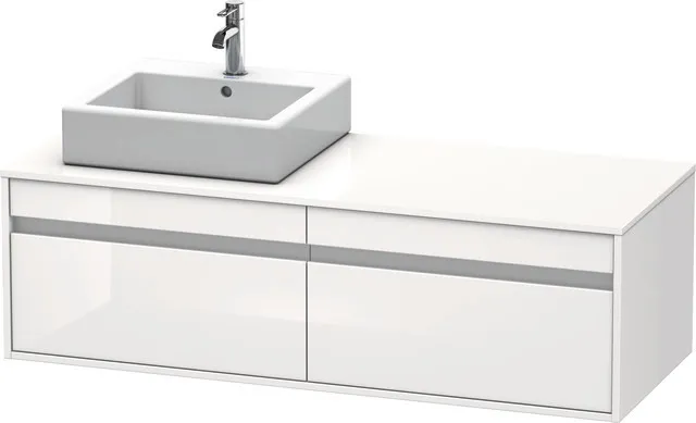 Duravit Waschtischunterschrank wandhängend „Ketho“ 140 × 42,6 × 55 cm Weiß Hochglanz