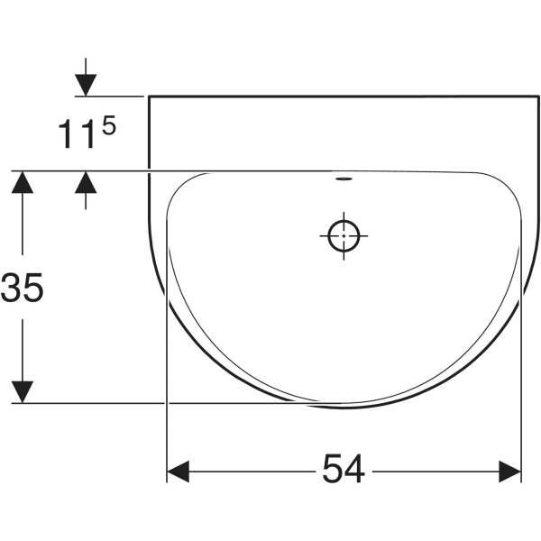 Wandwaschtisch „Renova“, mit Überlauf 60 × 48 cm in weiß alpin Wandwaschtisch „Renova“, mit Überlauf 60 × 48 cm in weiß alpin