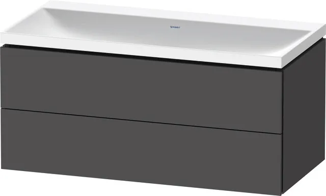 Duravit Möbelset c-shaped Set wandhängend wandhängend „L-Cube“ 100 × 48 × 48 cm Graphit Matt