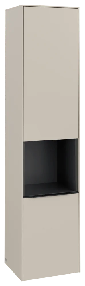 Villeroy & Boch Subway 3.0 Hochschrank, eckig, Cashmere Grey, 400 x 1710 mm, 2 Türen, SoftClosing, Wandmontage