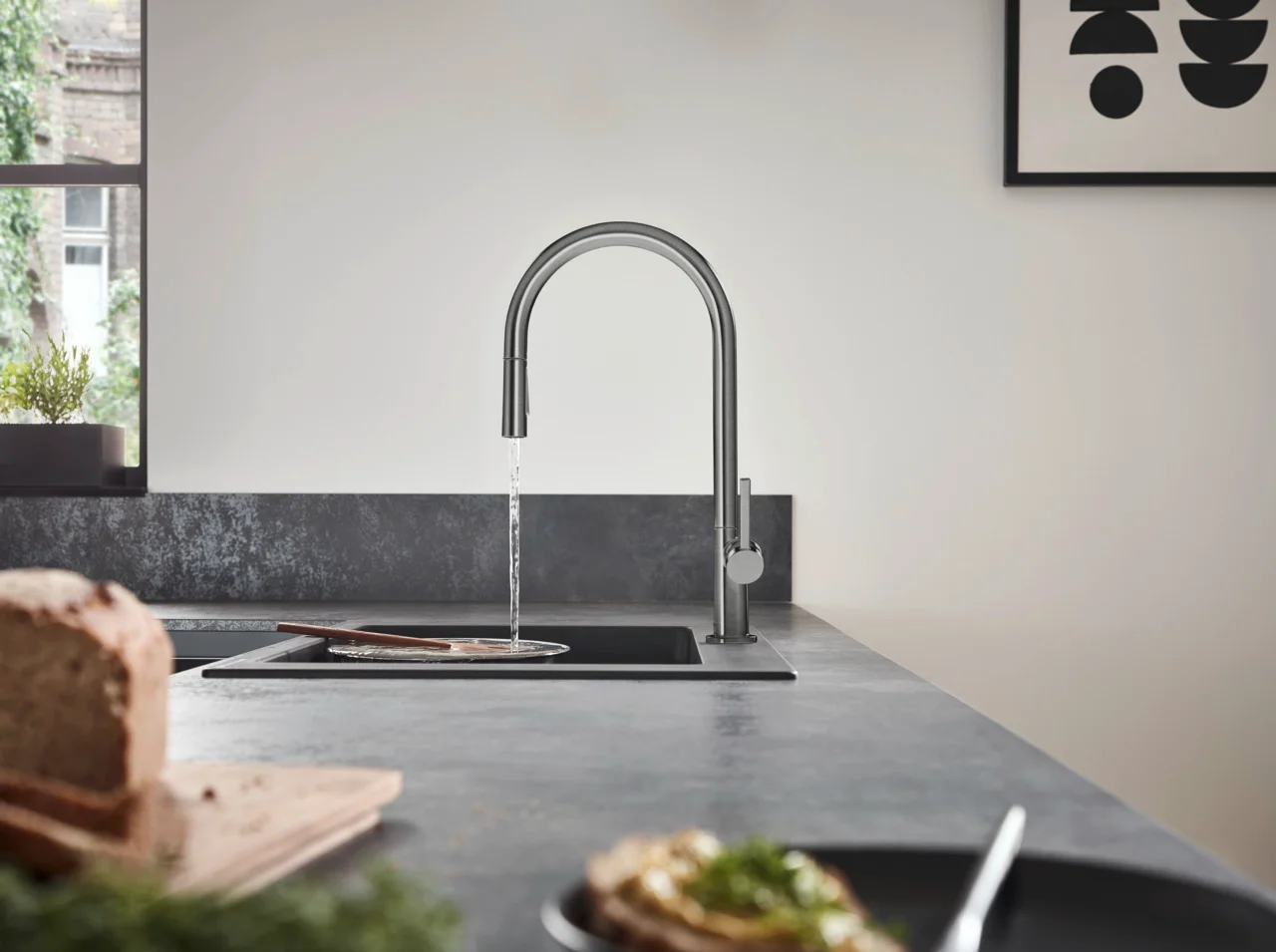 Hansgrohe Talis M54 Einhebel-Küchenmischer mit Ausziehbrause 2jet sBox BBC, Brushed Black Chrome, ComfortZone 210, Schwenkbereich einstellbar in 4 Stufen, Hahnlochbohrung 35 mm Hansgrohe Talis M54 Einhebel-Küchenmischer mit Ausziehbrause 2jet sBox BBC, Brushed Black Chrome, ComfortZone 210, Schwenkbereich einstellbar in 4 Stufen, Hahnlochbohrung 35 mm