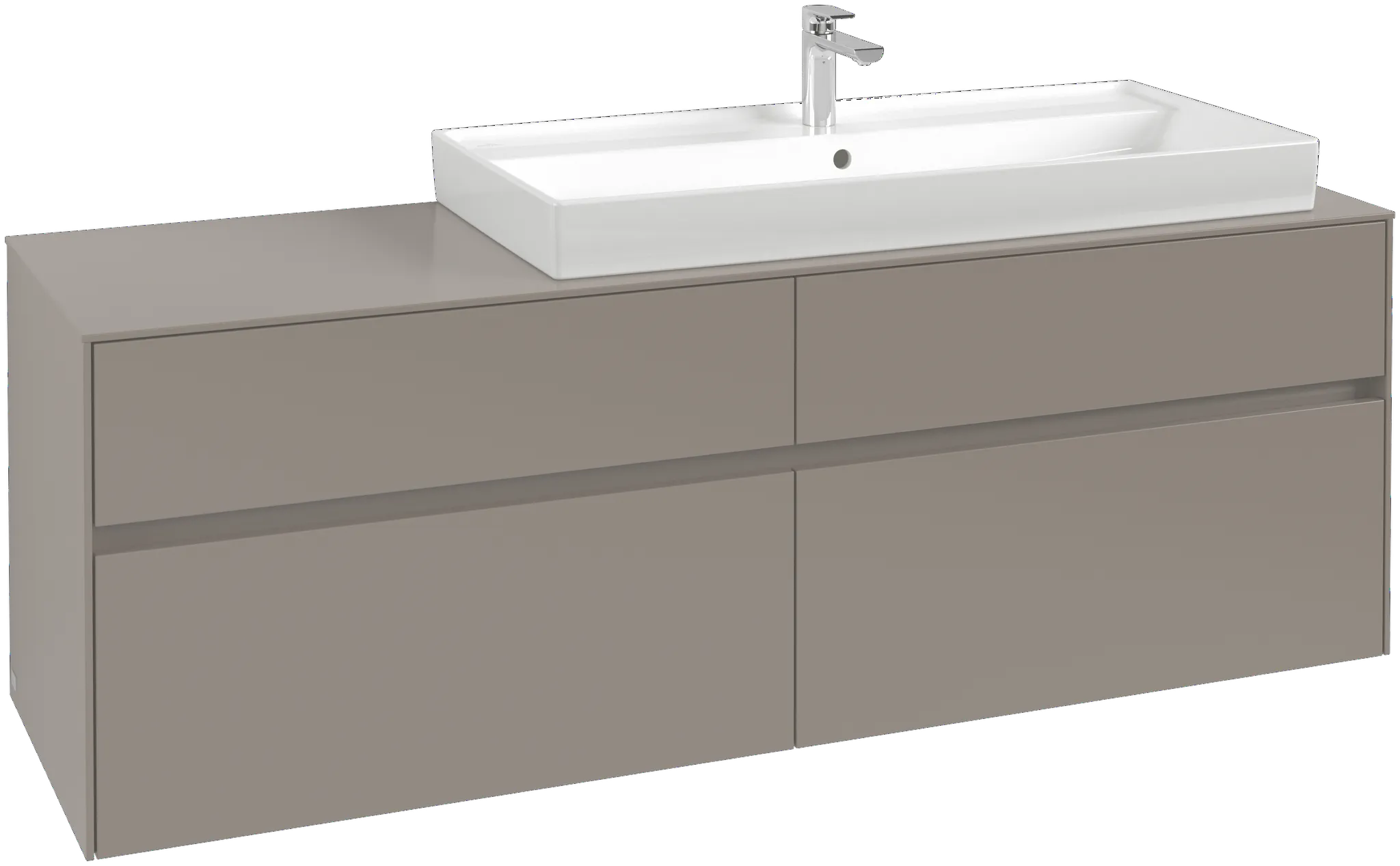 Villeroy & Boch Waschtischunterschrank „Collaro“ 1600 × 548 × 500 mm Kansas Oak, mit Beleuchtung, für Becken rechts