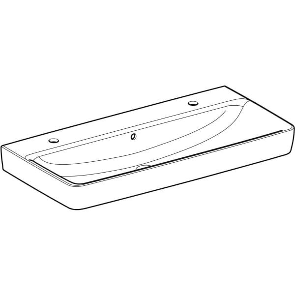 Wandwaschtisch „Renova Plan“, rechteckig 100 × 48 cm in weiß alpin