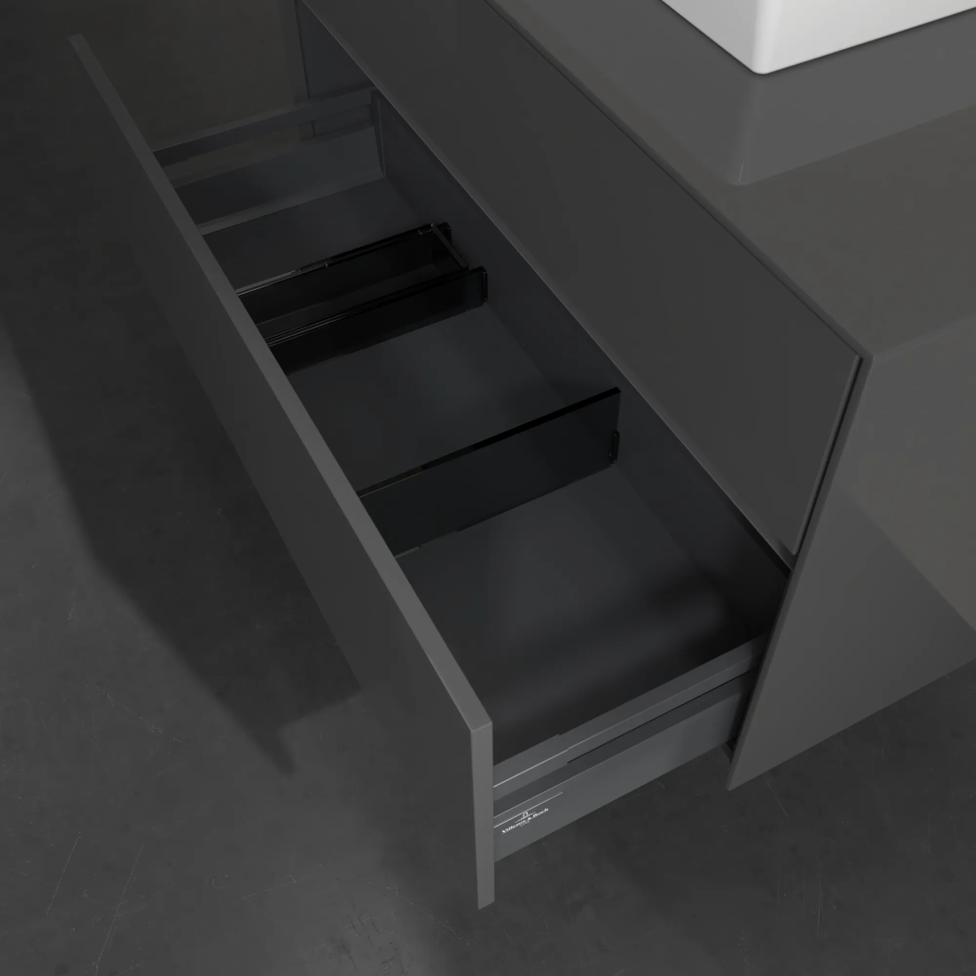 Villeroy & Boch Waschtischunterschrank „Collaro“ 1000 × 548 × 500 mm Glossy Grey, ohne Beleuchtung, für Becken mittig