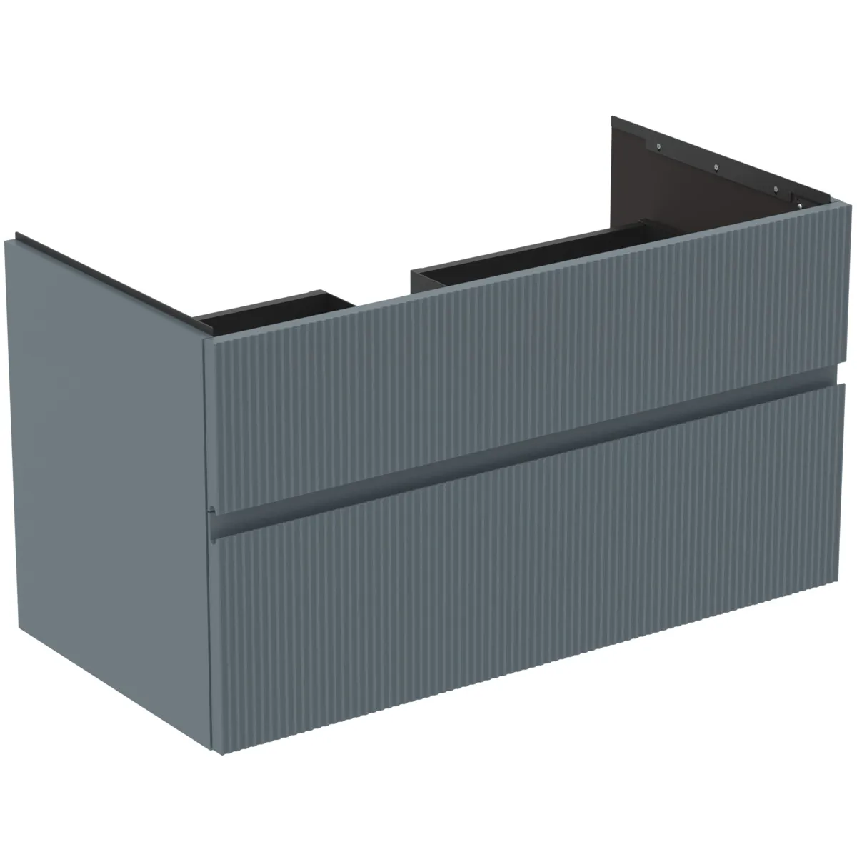 Ideal Standard Möbelwaschtischunterschrank Finesse Siphon mittig Aschblau matt 1000x505x550mm 2 Auszüge