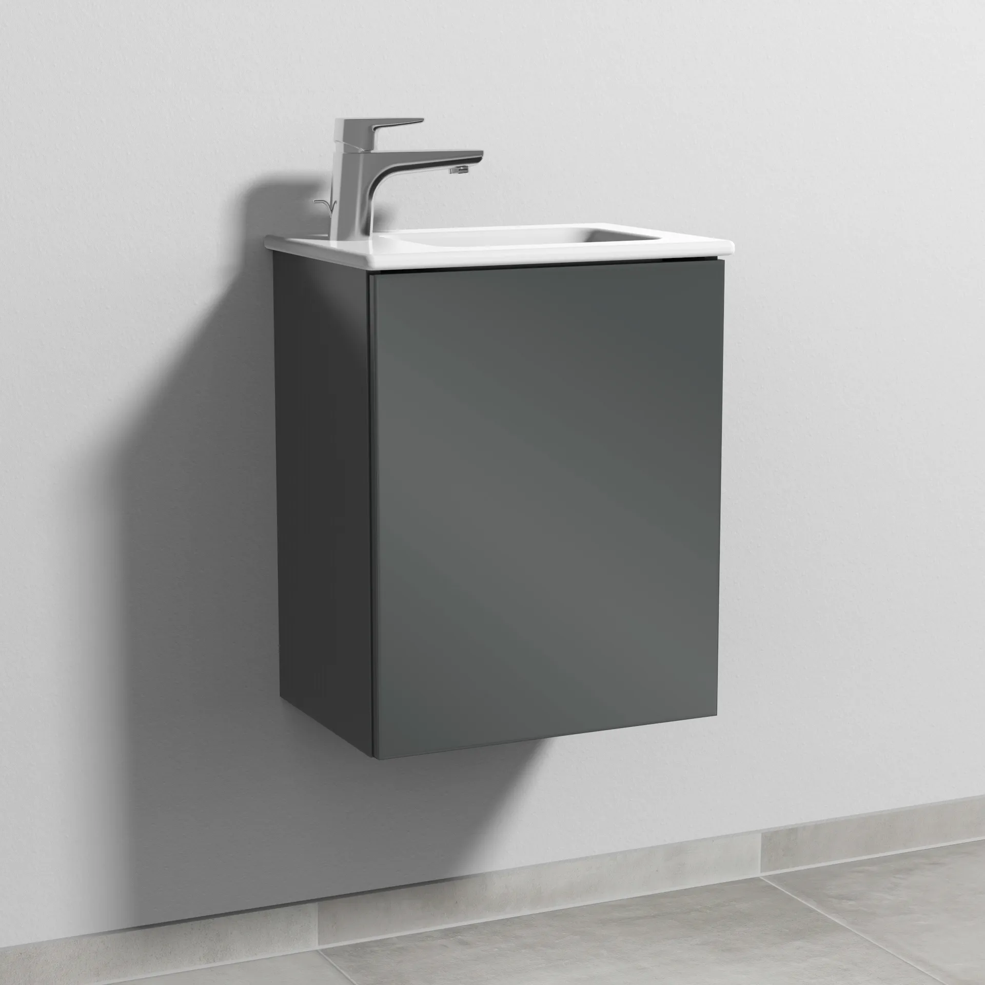 Sanipa Waschtischunterschrank „3way“ 410 × 513 × 293 mm in Anthrazit (glanz), Anschlag rechts Sanipa Waschtischunterschrank „3way“ 410 × 513 × 293 mm in Anthrazit (glanz), Anschlag rechts
