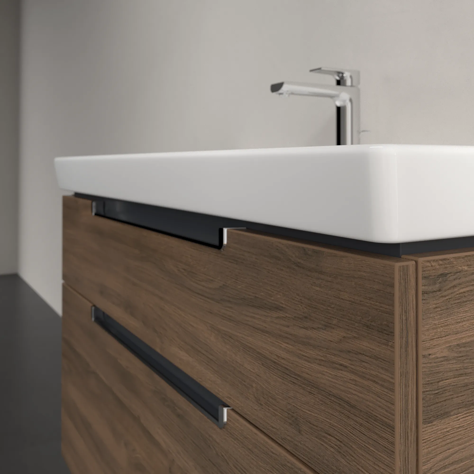 Villeroy & Boch Waschbeckenunterschrank Subway 2.0, Arizona Oak, 987 x 590 x 449 mm, 1 Waschbecken, mittig, 4 Auszüge mit SoftClosing, Wandmontage Villeroy & Boch Waschbeckenunterschrank Subway 2.0, Arizona Oak, 987 x 590 x 449 mm, 1 Waschbecken, mittig, 4 Auszüge mit SoftClosing, Wandmontage