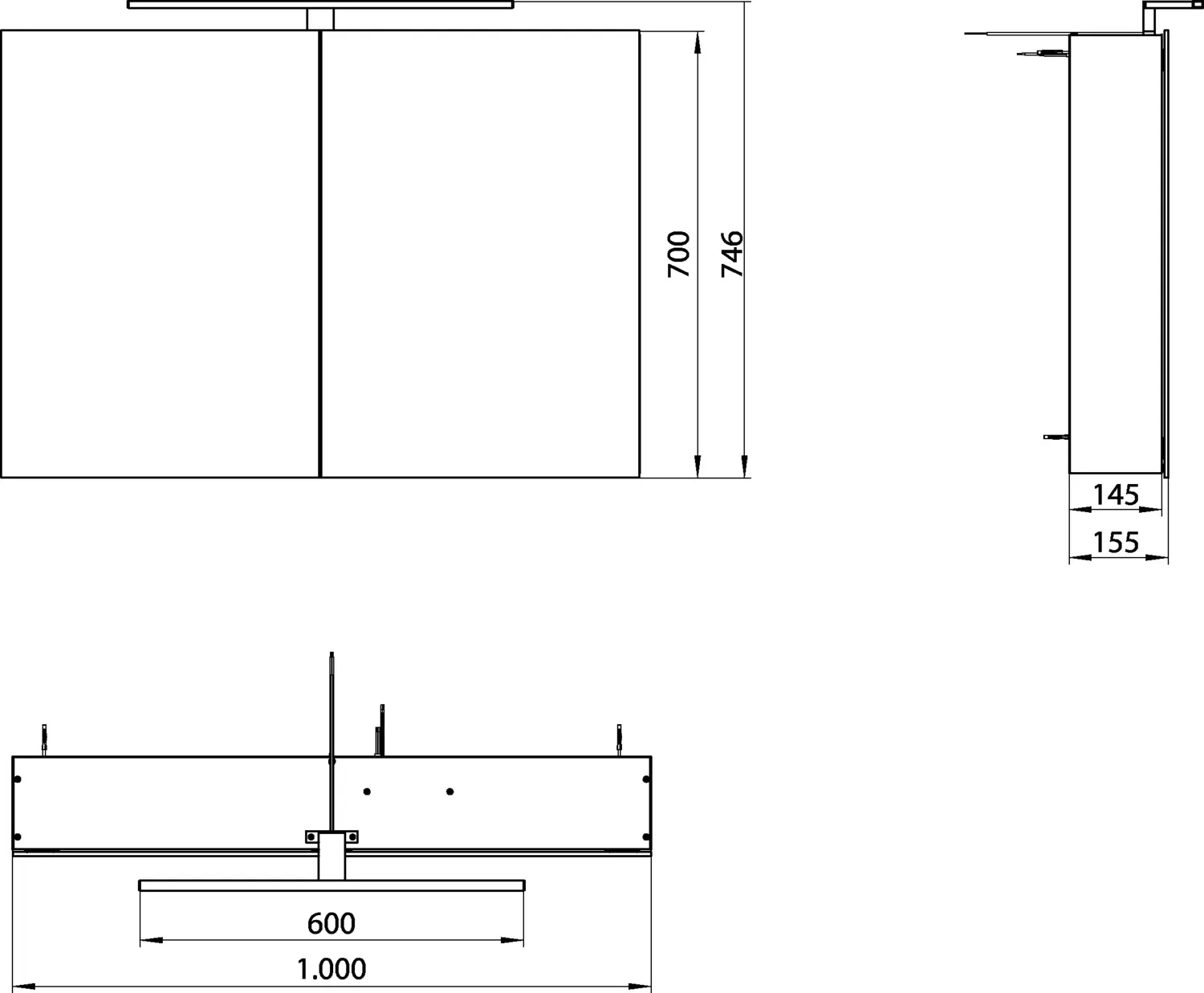 emco Spiegelschrank „mee“ 100 × 74,6 × 15,5 cm in weiß