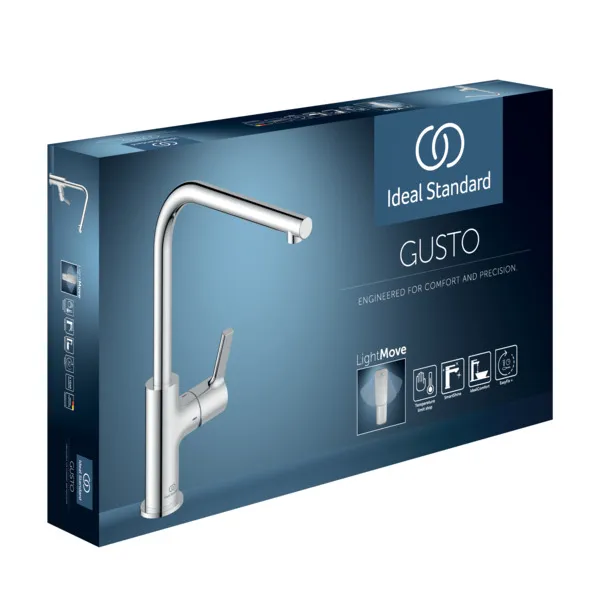 Ideal Standard Küchenarmatur Gusto Ausladung 232mm L-Auslauf Chrom Ideal Standard Küchenarmatur Gusto Ausladung 232mm L-Auslauf Chrom